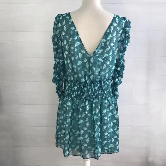 NWT Rachel Zoe - Green Gingko leaf print dress, L - Picture 6 of 9